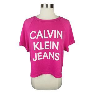 Calvin Klein Jeans Short Sleeve Boxy Sweatshirt - Size Medium